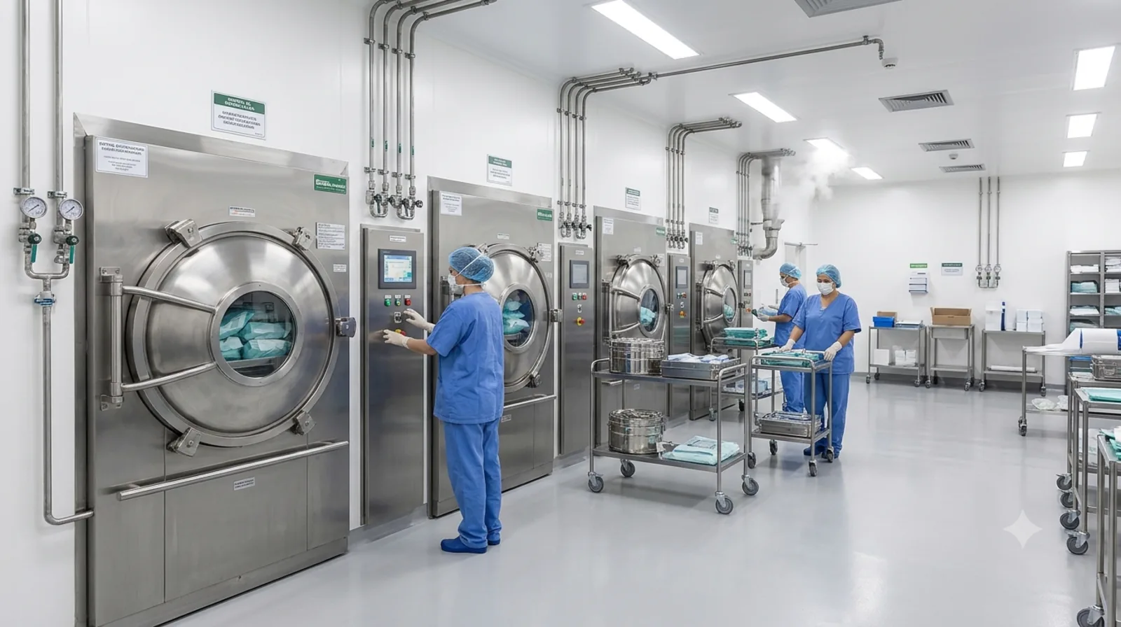 Equipamento de camara em aco inox para processos controlados de esterilizacao.
