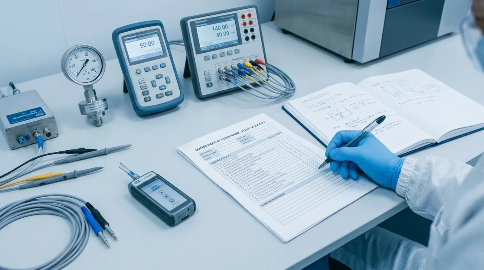 Inspeção técnica em equipamento de câmara controlada.